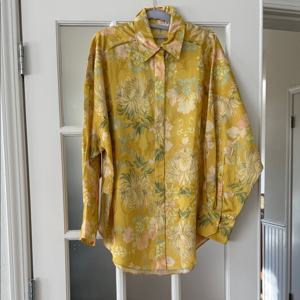 Exclusive Satin Floral oversized Shirt